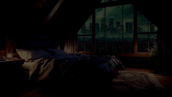 Raindrops By The Window In The Dark Room - Rain Sounds For Sleeping And Relaxing