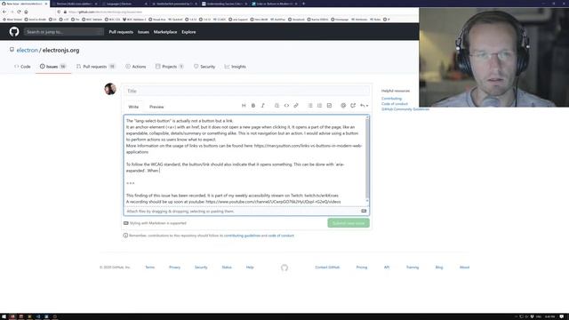 Inspecting the accessibility of ElectronJS.org for Hacktoberfest! смотреть онлайн