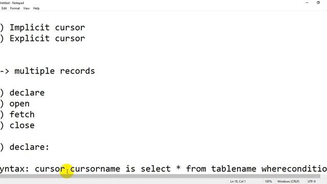 cursors in plsql || Basics || Explicit cursor || Implicit cursor || 2022 смотреть онлайн