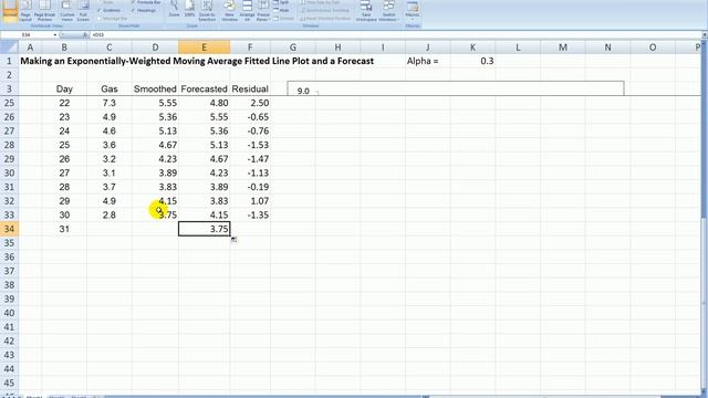 How to Make an Exponentially-Weighted Moving Average Plot in Excel 2007 смотреть онлайн