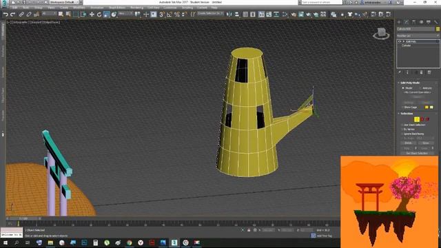 Сакура Low Poly |3D моделирование |3D max|speed modeling смотреть онлайн