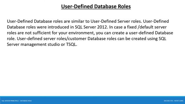 Understanding SQL Server Database Roles - Fixed & User Defined смотреть онлайн