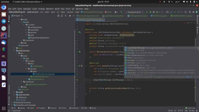 Телеграм бот на Java. Создаем микросервис для отправки электронных писем из Java-кода. Урок 14. смотреть онлайн