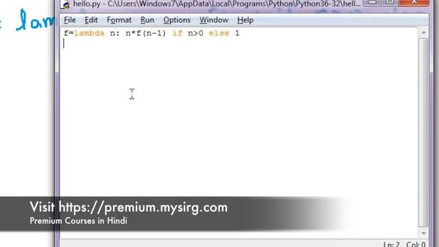 Single line function to calculate factorial in Python हिंदी में смотреть онлайн