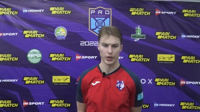 Нападающий ХК "Арлан" Данила Ларионовс, после матча Бейбарыс - Арлан смотреть онлайн