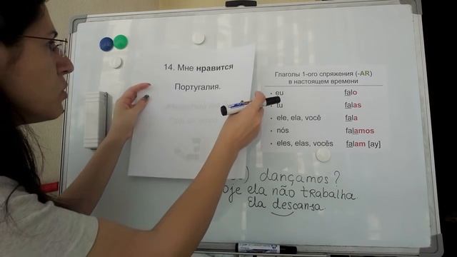 Урок Португальского Языка "Спряжение глаголов c окончанием "-ar" смотреть онлайн