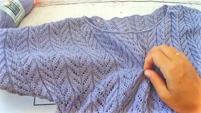 Джемпер спицами Ч1//Готовая работа//Лавандовая нежность смотреть онлайн