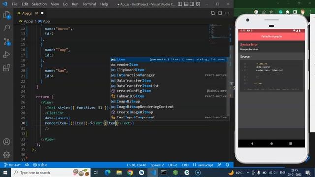 React Native tutorial #14 List with FlatList | List from Array in React-Native смотреть онлайн