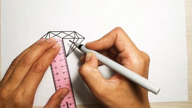 Как нарисовать бриллиант//рисунок для оформления ЛД// рисунок алмаз//рисунок бриллиант смотреть онлайн