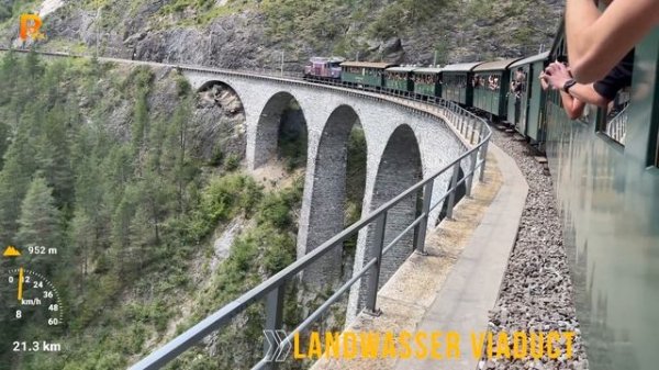 Cab ride on Davos Circular Tour / Davos Platz - Thusis in Switzerland 4K (August 2022) Part 2