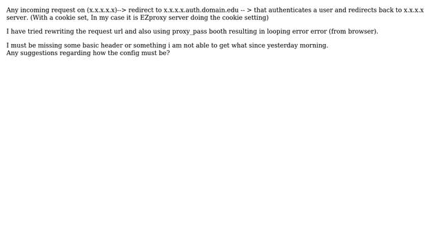 Setting up Nginx -- redirecting requests to a auth server and getting redirected back to serve... смотреть онлайн