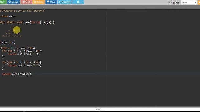 Java Program to print full pyramid смотреть онлайн
