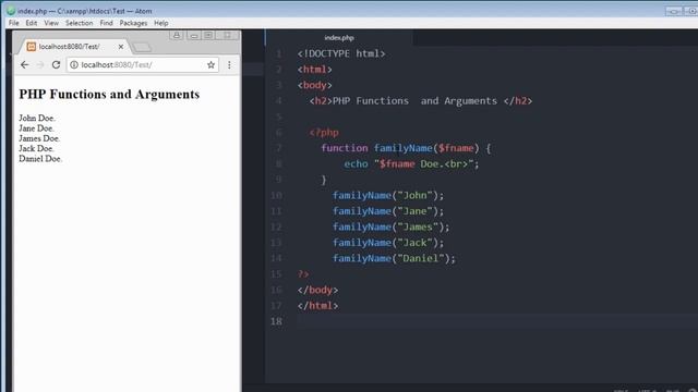 Function Arguments using PHP смотреть онлайн