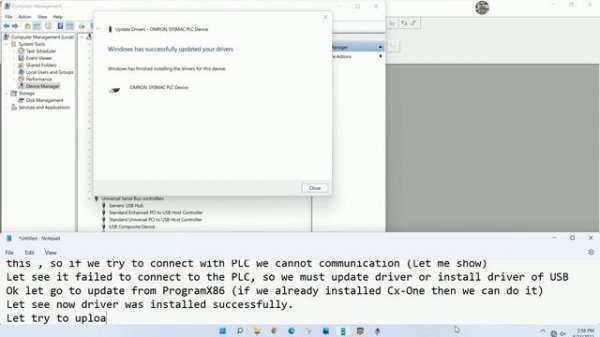 Omron PLC CP1E connect with Windows 11 Pro