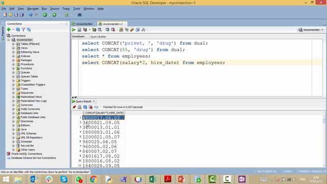 32 Функция CONCAT / SQL для начинающих с нуля до сертификата Oracle смотреть онлайн