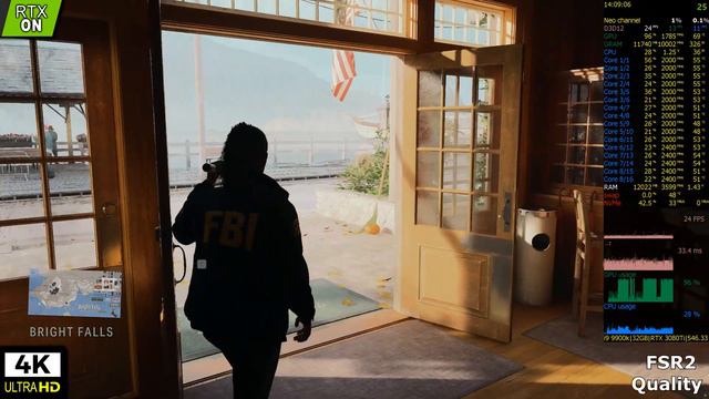 Alan Wake 2 - 1080p Vs 1440p Vs 2160p 4K - RTX 3080Ti + I9 9900k | RTX - On + FSR2 - 4K Gamplay