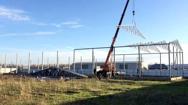 Монтаж ангара. Монтаж ферм. Монтаж металлоконструкций.строительство ангаров смотреть онлайн