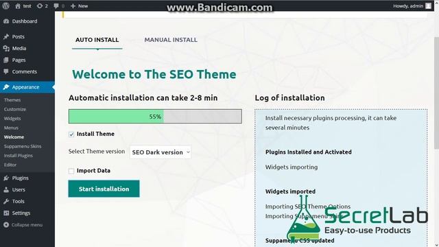 The SEO Theme: automatic install