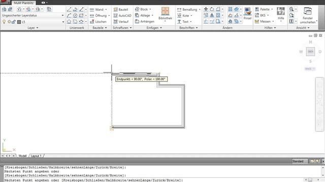 Wände einfach gezeichnet in Autodesk AutoCAD® 2011 смотреть онлайн
