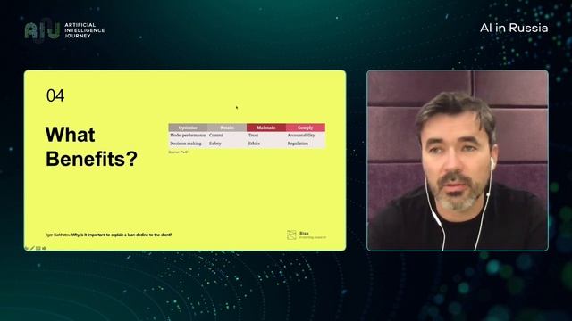 11.11.2021 // AIJ // Почему важно заставить AI объяснять клиенту отказ? Игорь Бархатов, Сбер смотреть онлайн