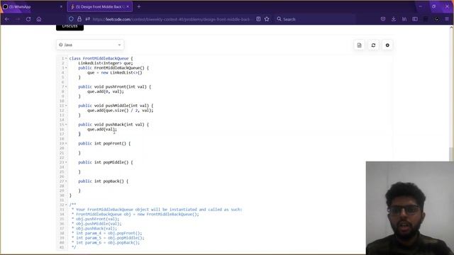 Design Front Middle Back Queue | Leetcode 1670 | Leetcode BiWeekly 40 | Java | Hindi. смотреть онлайн