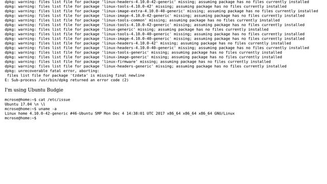 unrecoverable fatal error, aborting: files list file for package 'tzdata' is missing final newline смотреть онлайн
