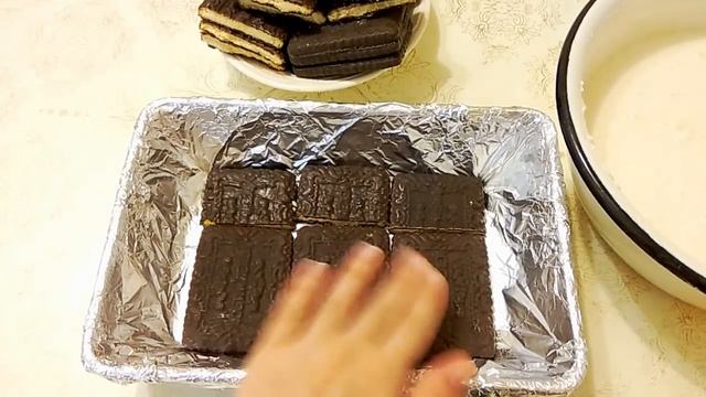 Торт без выпечки "Полосатый"/ Торт из печенья смотреть онлайн