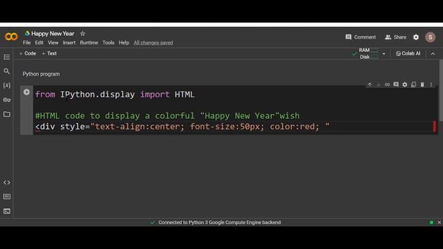 Happy New Year 2024 wish using Python code смотреть онлайн