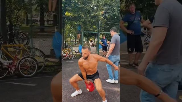 Тренировка гиря 24 кг????#уличнаятренировка смотреть онлайн