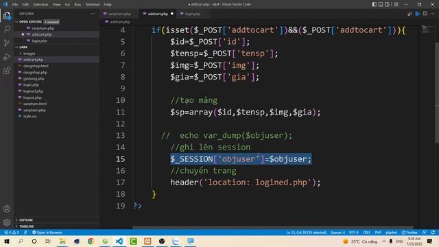 Lập trình php - Lập trình giỏ hàng với array, session p1 - thêm sản phẩm vào giỏ hàng смотреть онлайн