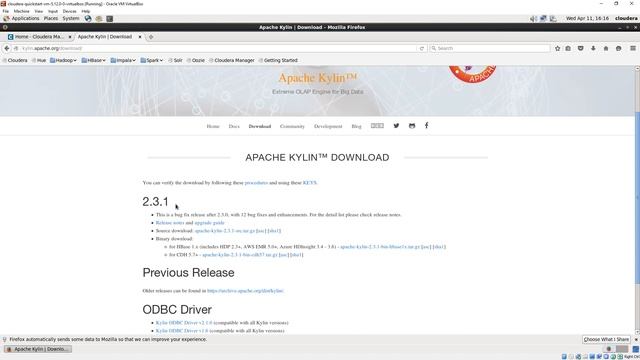 Installing Apache Kylin in Cloudera Quickstart VM Sandbox смотреть онлайн