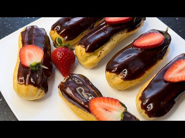 Очень простые в приготовлении эклеры с заварным кремом