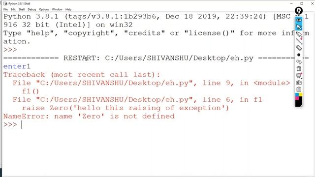 RAISING EXCEPTION IN EXCEPTION HANDLING IN PYTHON смотреть онлайн