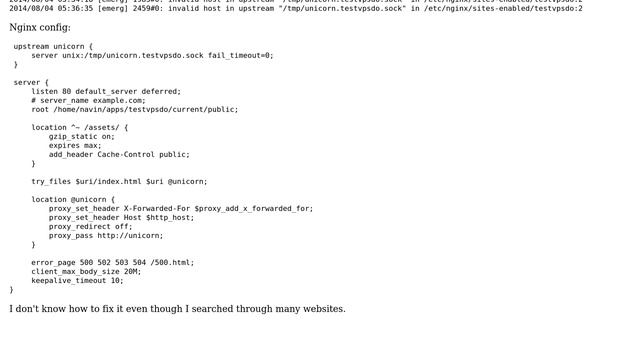 Rails application deployment, nginx, unicorn, capistrano socket error смотреть онлайн