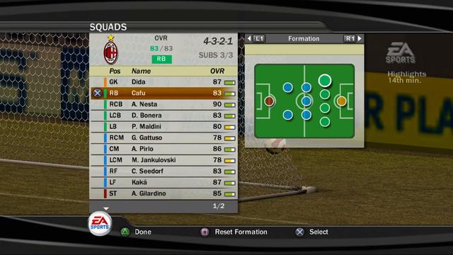 FIFA 07 (PS2) Gameplay - AC Milan vs Roma смотреть онлайн