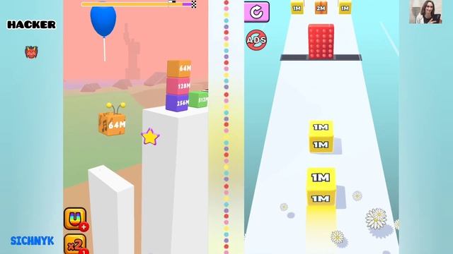 HAPPY CUBES 2048 vs JELLY RUN 2048 ? Evolution of Cubes From 2 To 512B! смотреть онлайн