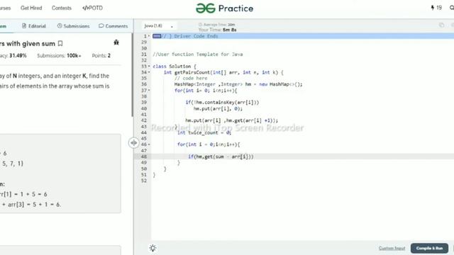 count pairs with given sum । Array смотреть онлайн