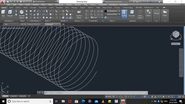 How to draw 3D Bolt in AutoCAD смотреть онлайн
