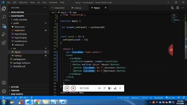 ReactJS Counter App Tutorial смотреть онлайн