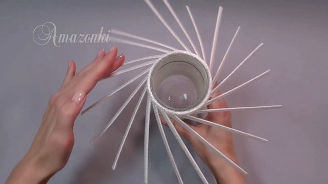 ?Белоснежная красота из стеклянной банки. Декоративная ваза своими руками. смотреть онлайн
