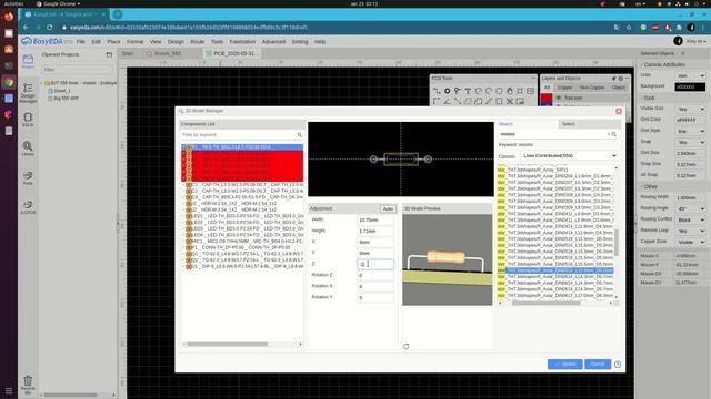 Как получить трехмерную визуализацию печатной платы в Easyeda Cad