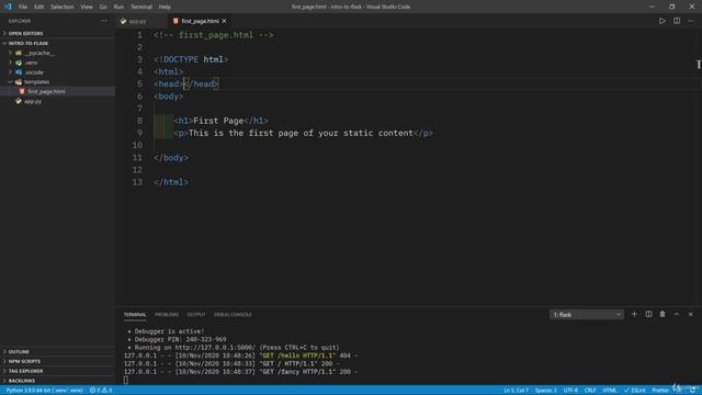 07 - Backend Development with Flask - 002 Using render_template to send longer HTML strings смотреть онлайн