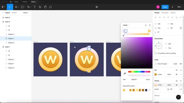 How to Design One Letter 3D Coin in Figma смотреть онлайн