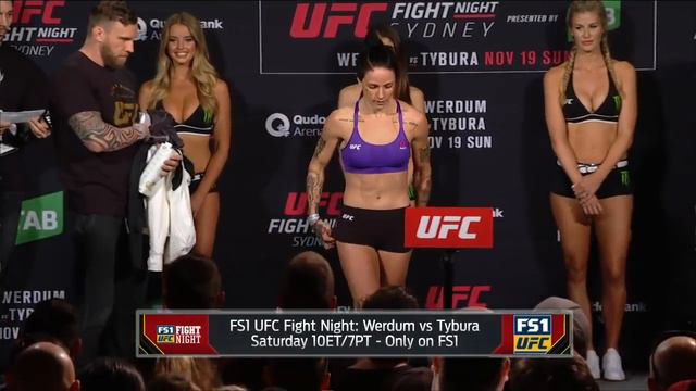 Bec Rawlings vs. Jessica-Rose Clark - Weigh-in Face-Off - (UFC Fight Night: Werdum vs. Tybura) смотреть онлайн