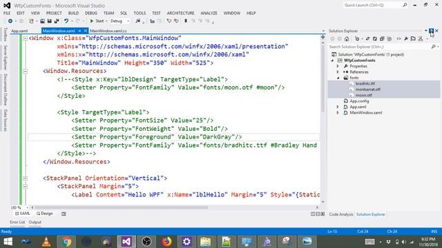 WPF C# Use custom Fonts in your application смотреть онлайн