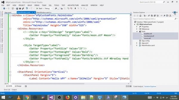 WPF C# Use custom Fonts in your application