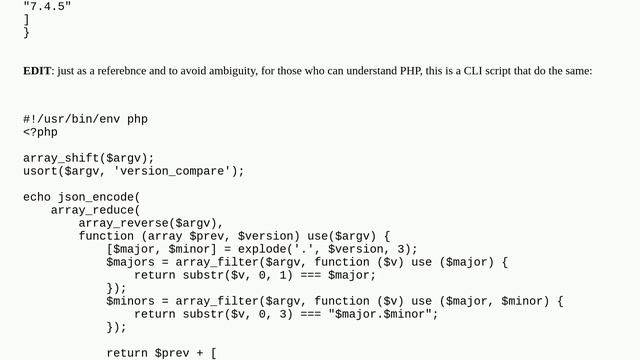 Unix: From array of semver version numbers to an major/minor object hash in jq, even possible? смотреть онлайн