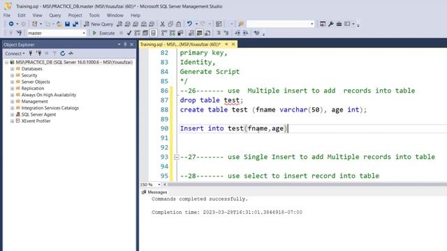 26. MS SQL Server 2022| Pro T-SQL in Pashto| ( Use Multiple Insert) смотреть онлайн