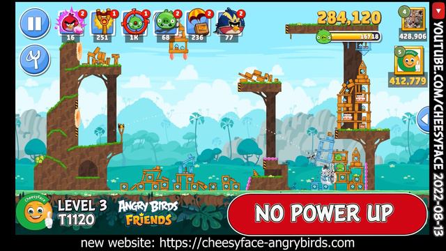 Angry Birds Friends Level 3 Tournament 1120 No Power UP Walkthrough смотреть онлайн