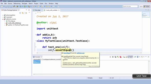Unit test framework in Python смотреть онлайн